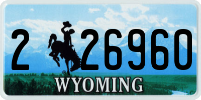 WY license plate 226960