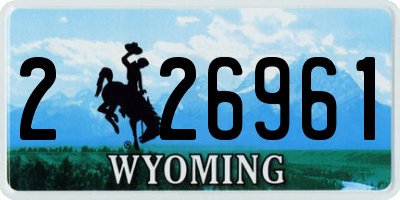 WY license plate 226961