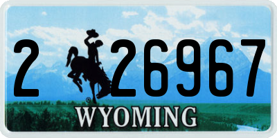 WY license plate 226967
