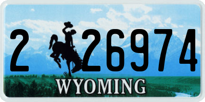 WY license plate 226974