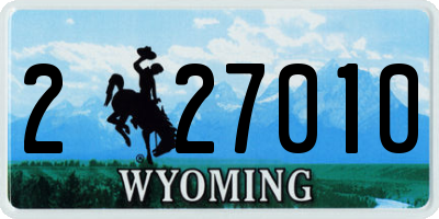 WY license plate 227010