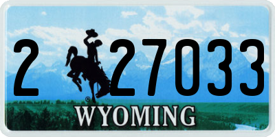 WY license plate 227033