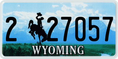 WY license plate 227057