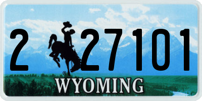WY license plate 227101