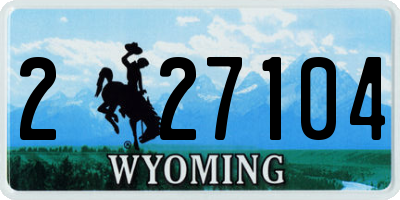 WY license plate 227104