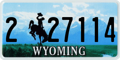 WY license plate 227114