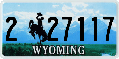 WY license plate 227117