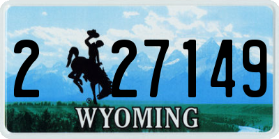 WY license plate 227149
