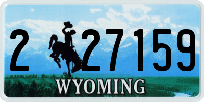 WY license plate 227159
