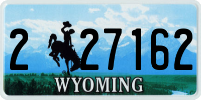 WY license plate 227162