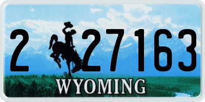 WY license plate 227163