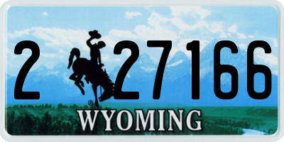 WY license plate 227166