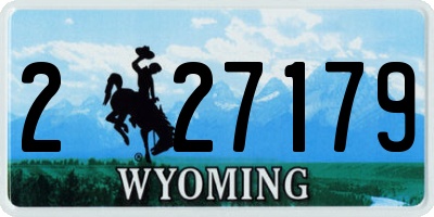 WY license plate 227179