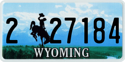 WY license plate 227184