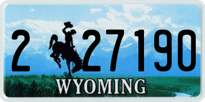 WY license plate 227190