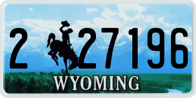 WY license plate 227196