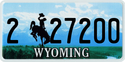 WY license plate 227200