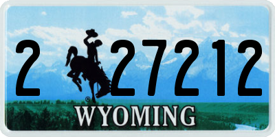 WY license plate 227212
