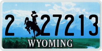 WY license plate 227213