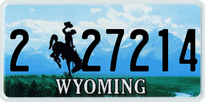 WY license plate 227214