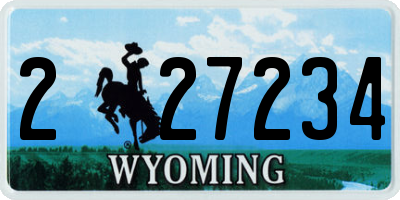 WY license plate 227234