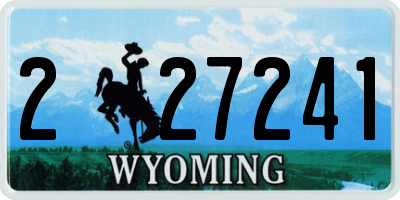 WY license plate 227241