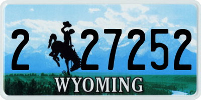 WY license plate 227252