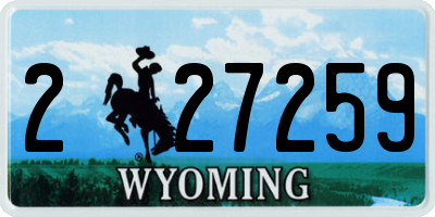 WY license plate 227259