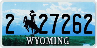 WY license plate 227262