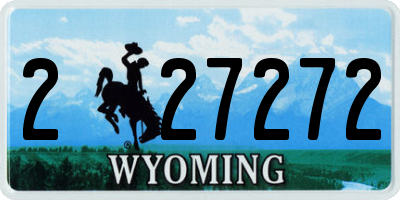 WY license plate 227272