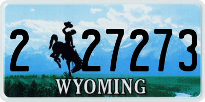 WY license plate 227273