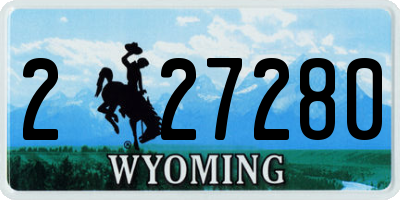 WY license plate 227280