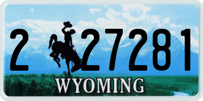 WY license plate 227281