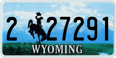 WY license plate 227291
