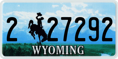 WY license plate 227292