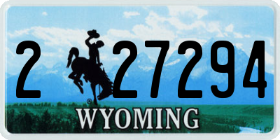 WY license plate 227294