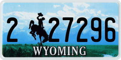 WY license plate 227296
