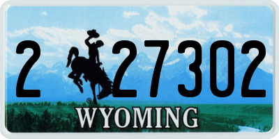 WY license plate 227302