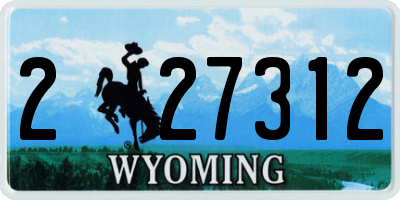 WY license plate 227312