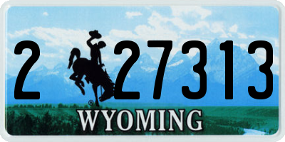 WY license plate 227313