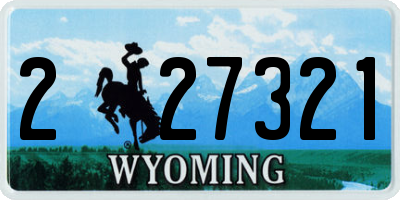 WY license plate 227321