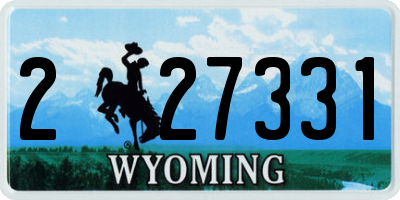 WY license plate 227331