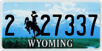 WY license plate 227337