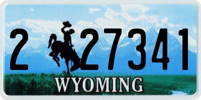 WY license plate 227341
