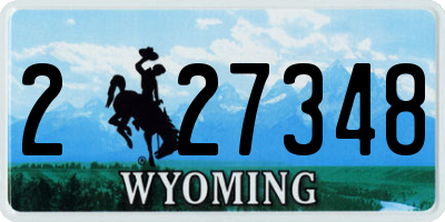 WY license plate 227348