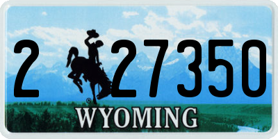 WY license plate 227350