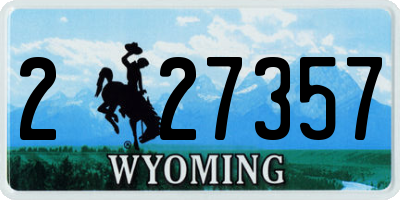 WY license plate 227357
