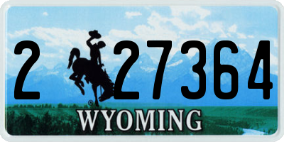 WY license plate 227364