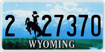 WY license plate 227370