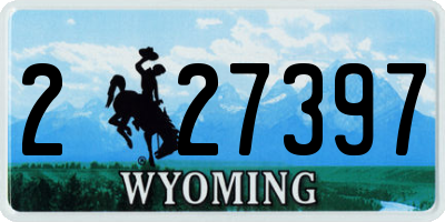 WY license plate 227397
